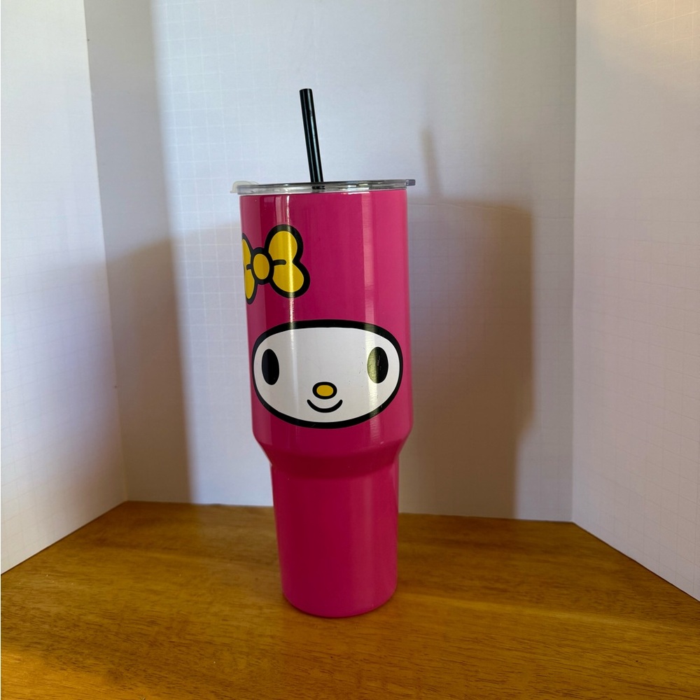 New Pink Tumbler with Straw 20oz or larger has some scratches